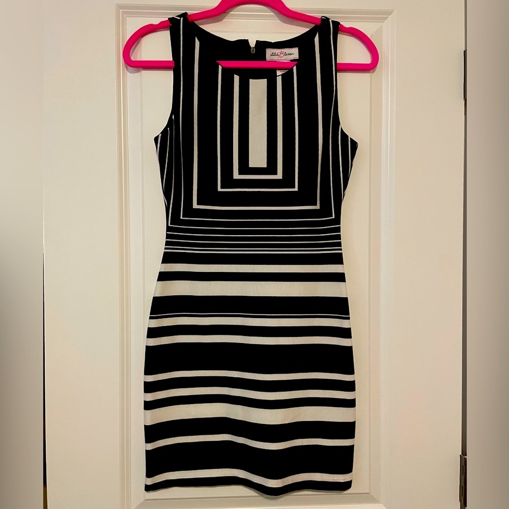Black white cocktail dress